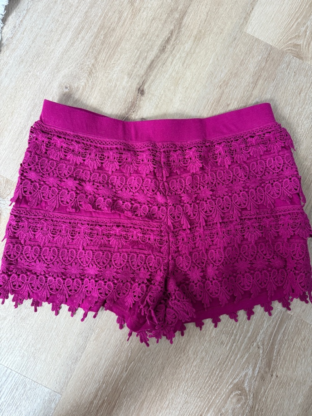 Express Women's Crochet Lace Shorts in Fuchsia